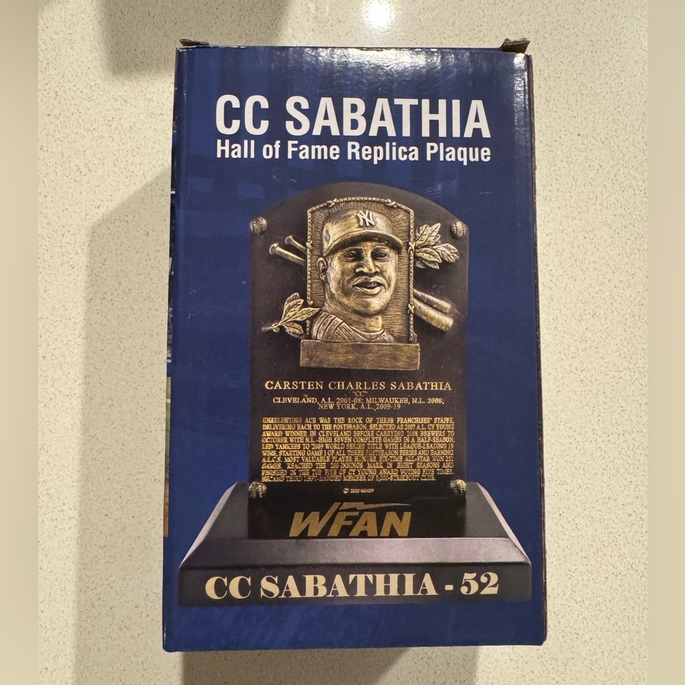 CC Sabathia Hall of Fame Plaque SGA 9/7/2025 - Picture 4 of 7